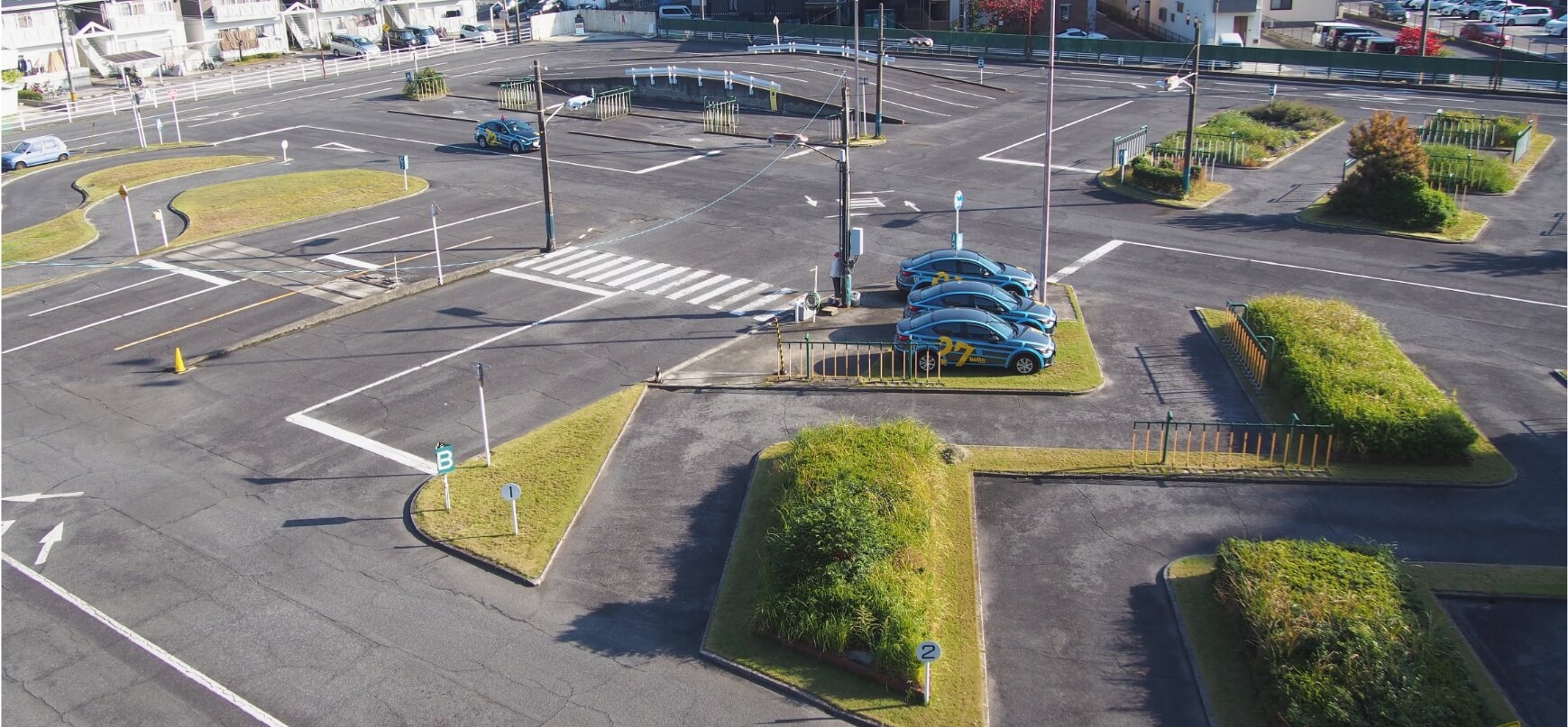 海田自動車学校内の教習ルートの上空写真